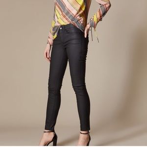 NWT Karen Miller Black Coated Coated Jean